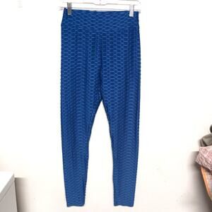 Scrunch Butt TikTok Leggings - Comfy Activewear, Size S/M, Blue